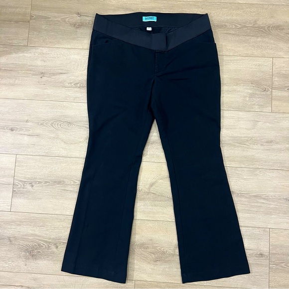 Old Navy Maternity Demi Panel Flare Leg Pants Size 16 Black Boot Cut Stretch - Picture 1 of 6